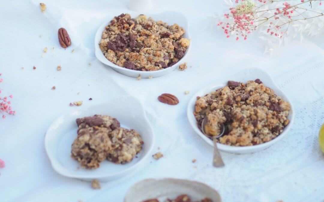 Crumble aux pommes et pépites de chocolat