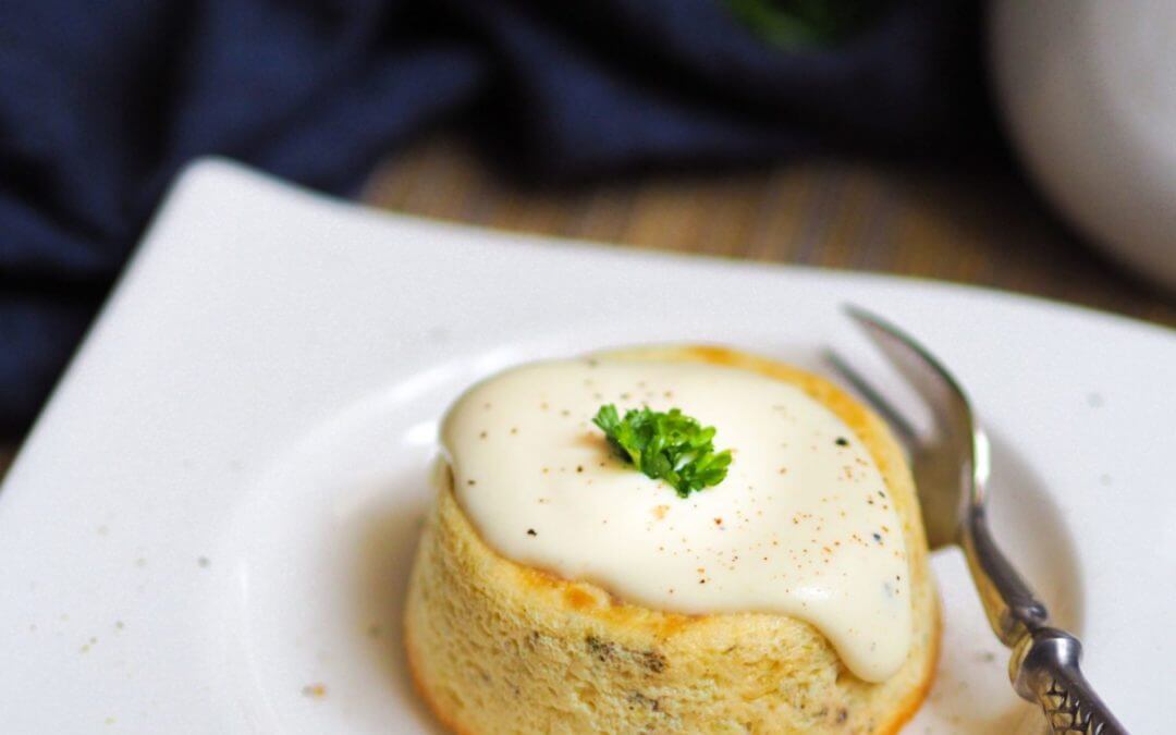 Flan de brocoli avec son cœur coulant