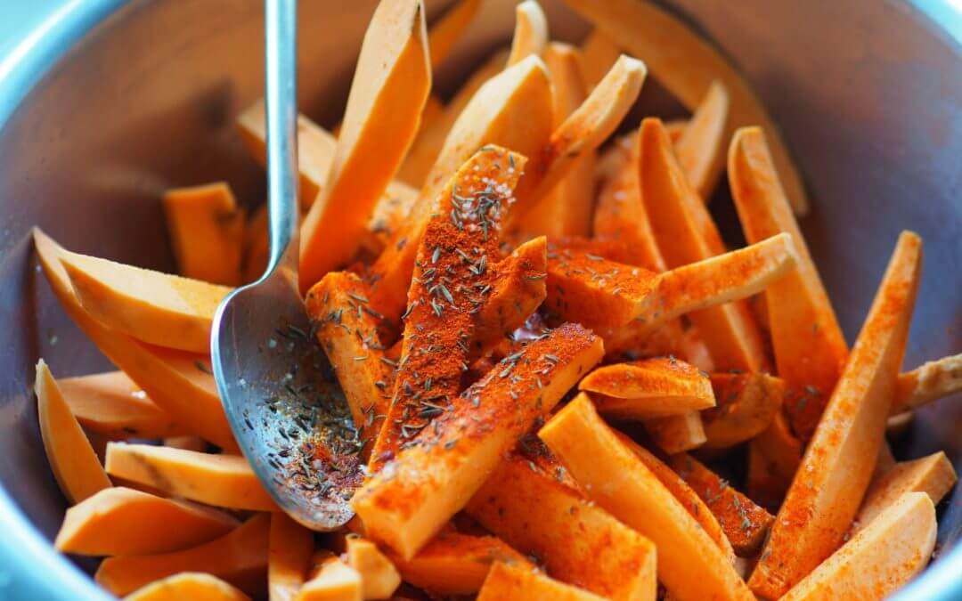 Frites de patates douces au four