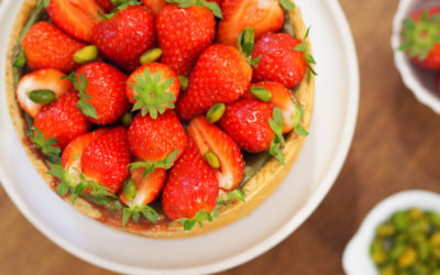 Flan pâtissier pistache-fraise au Thermomix